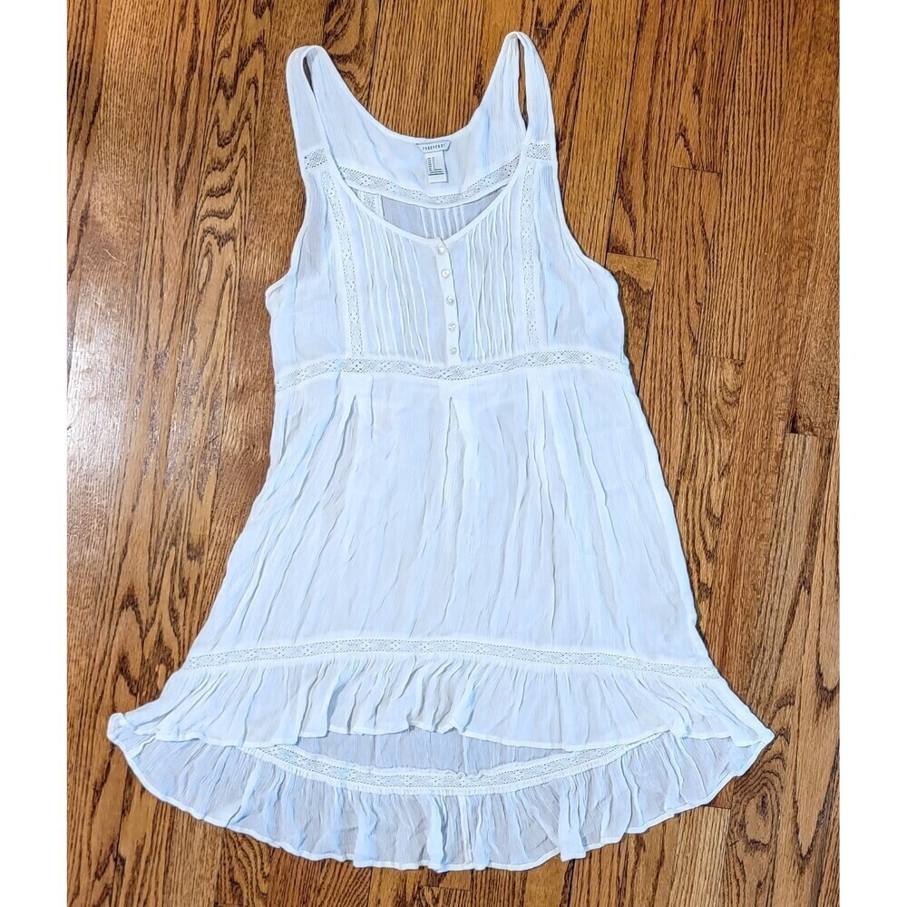 Forever 21 M High Low Coachella Mini Dress Long Tunic Cottagecore Boho Festival
